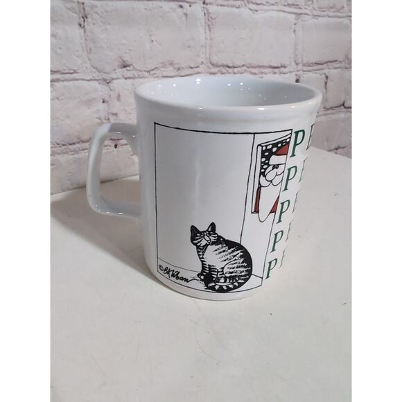 Vintage Kliban Cat Peace Coffee Mug Kiln Craft Tableware England Christmas Santa - Picture 1 of 9